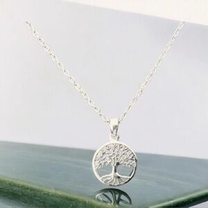 925 Sterling Silver Tree of Life Pendant Free Chain Necklace